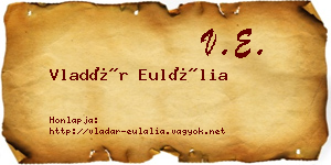 Vladár Eulália névjegykártya